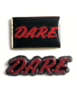 Lot Of 2 DARE Logo Pins Anti Drug School Education Program Awareness Red... - $24.59 CAD