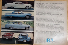 Vintage Ad &#39;There&#39;s A 5 In 64&#39; Chevrolet GM Corvette Corvair Impala 1963 2 Pages - £6.71 GBP
