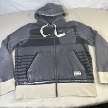 Lost Mischief Zip Up Hoodie in Gray Black Size Medium - $23.33