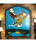 Vintage Regent Dartboard &amp; Wooden Cabinet Airplane Design Mancave Decor - $65.44