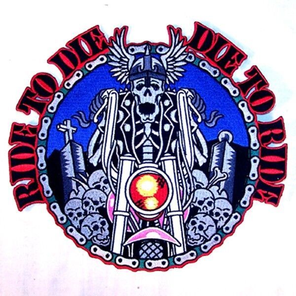 RIDE TO DIE / DIE TO RIDE BIKER JACKET PATCH  iron on - $3.94