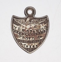 Engraved USPS Silver Mail Tag E.R. Stamps Boyd Texas 1903 - £70.73 GBP