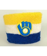 VINTAGE Milwaukee Brewers Old Logo Ball Glove Yellow &amp; Blue Wristband - £11.39 GBP