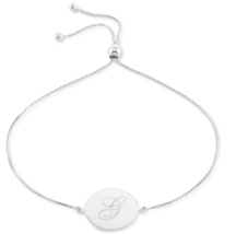 Giani Bernini Engraved Script Initial G Disc Bolo Bracelet in Sterling Silver - $32.00