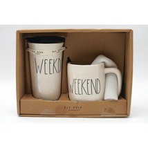 Rae Dunn Weekday Travel Tumbler &amp; Weekend Coffee Mug Boxed Set By Magenta - £27.93 GBP