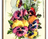 Fiore Bouquet W Applicato Sagoma Bonne Annee Happy New Year DB Cartolina... - $8.00