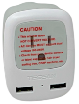 Israel Power Adapter Type H 3 Prong Grounded Travel Plug Adapter 2 USB Charger image 3