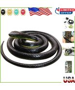 Realistic Black Mamba Snake Toy – 52 Inch Fake Snake for Pranks and Scare - $19.92 CAD