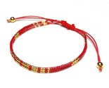 Double red golden friendship bracelet miyuki 24k gold plated beads 3 thumb155 crop