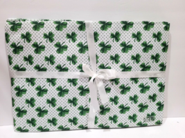 Colordrift St Patrick&#39;s Day Shamrock Green Fabric Placemats Set of 4 - £25.80 GBP