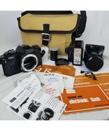 vintage 35mm SLR camera lot KSX Super 50mm lens film case bag manual flash - $1,301.81 MXN