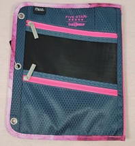 Pencil Pouch Mead Five Star 3 Compartments Zipper Case 3 Ring 11 X 8.75&quot; New - £4.20 GBP