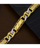 22K Yellow gold Men&#39;s Bracelet Beautifully handcrafted diamond cut desig... - £2,453.64 GBP+