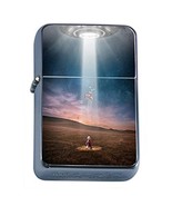 Alien Abduction Flip Top Dual Torch Em4 Smoking Cigarette Silver Refilla... - €7,67 EUR