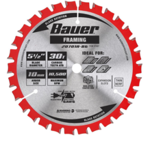 New Sealed Bauer 5 1/2" 5.5 inch Circular Saw Blade 30T Carbide 10mm Arb... - $6.62