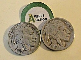 Buffalo Nickel 1937 P and 1937 S  AA20BN-CN7001 - £39.18 GBP