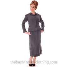 Jablow Suit Vintage 1950s Gray Womens Wool Damaged Costume 40-27-41 Secr... - $1,427.64 MXN