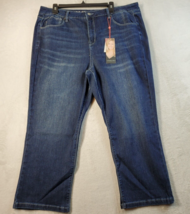 Laurie Felt Crop Jeans Womens Size 20W Blue Daisy Denim Cotton Straight Leg Logo - £19.91 GBP