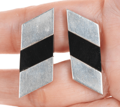 Antonio Pineda (1919-2009) Taxco Modernist Sterling/Onyx cufflinks - $247.50