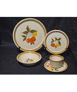 Vintage MIKASA Stone Manor TEMPTING 5-Piece Dinner Plate, Bowl &amp; Cup Set... - $24.54