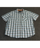 5.11 Tactical Snap Button Up Shirt Blue Plaid Short Sleeve Men&#39;s Size Large - $19.74