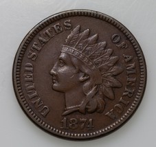 1874 1C Indian Cent in Very Fine+ Condition, Brown Color, Full Bold Liberty - $98.99