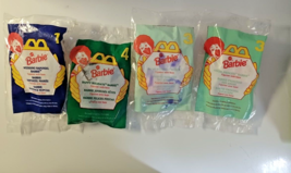 Lot of 4 Unopened Barbie 1990&#39;s McDonalds Happy Meal Barbie&#39;s All Sealed - £8.82 GBP
