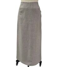 NWT Willi Smith 100% Wool Tan Long Pencil Skirt Zipper at Slit Sz 14 - $49.50