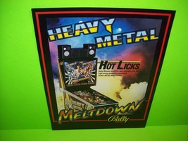 HEAVY METAL MELTDOWN 1987 Original Pinball Flyer Retro Vintage Promo Art - $19.48