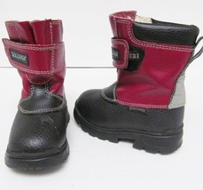 Stride Rite Gulliver Toddler Leather Lined Boots  Red Black Size 6.5 to 7 - £18.83 GBP