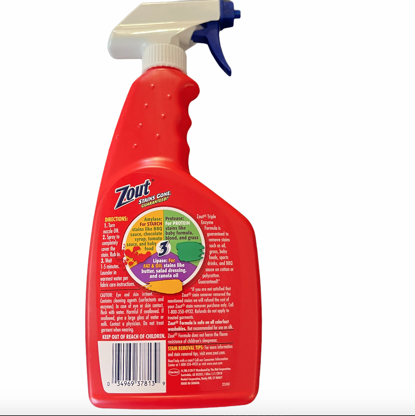 Zout Laundry Stain Gone Spray 22 Ounce Bottle Stain Remover Treatment