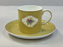 Vintage Susie Cooper Cup Saucer Demitasse Bone China Flowers Gold Trim Y... - £11.92 GBP