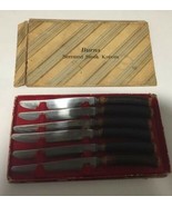 Burns Syracuse (Set of 6) Steak Knives Stag Deer Antler Horn Handle VTG ... - $46.74