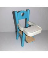 Fisher Price Loving Family Dollhouse Baby Blue High Chair Vintage 80s Ea... - £5.80 GBP