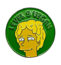 Vegan Pin Badge Level 5 Vegan Enamel Brooch Gift Quirky Fun Happy Statement - £3.26 GBP