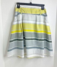  Old Navy Womens Sz XS Striped Yellow Gray White Skirt Pockets Part Elastic  - £7.76 GBP