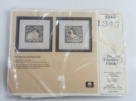 Bunny &amp; Duck Pair Lace Net Darning Kit Creative Circle #1345 Karen Paul - €6,14 EUR