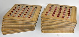 Lot of 20 Deluxe BINGO CARDS Sliding Shutter Window Reusable Stitched Wood Grain - £29.28 GBP