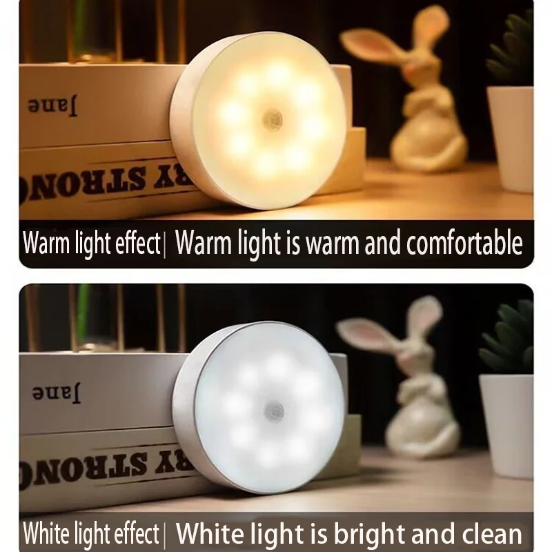 PIR Motion Sensor LED Night Light USB Rechargeable Night Lamp For Kitchen - $7.93
