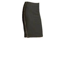 NWT Catherine Malandrino Ponte Lace Up Side Pencil Skirt in Noir Black L... - $34.00