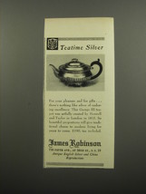 1951 James Robinson Ad - George III Teapot by Hennell and Taylor - $18.49