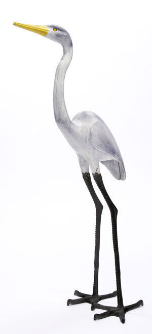 Achla E-02 Great Egret Statue in Black- White- Yellow Alum - $217.29