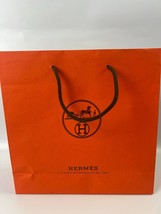 Hermes Empty Orange Shopping Gift Paper Bag 11.75&quot; x 11.75&quot; x 4&quot; - $18.69