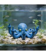 Blue Resin Octopus Aquarium Ornament, Funny Fish Tank Decoration, 4.9 x ... - $19.50