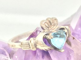 Vintage Sterling Silver Ring Claddagh Size 6 - £38.93 GBP