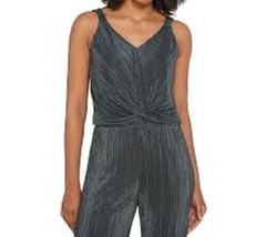 New W Omens Xl Lisa Rinna Twist Front Jumpsuit Sleeveless Capri Length Navy Blue - £27.68 GBP