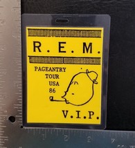 R.E.M. REM - MICHAEL STIPE - ORIGINAL 1986 CONCERT TOUR LAMINATE BACKSTA... - $20.00