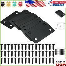 Set of 12 Black Metal Flat Brace Brackets for Furniture and Cabinet Repair - $216.87 MXN