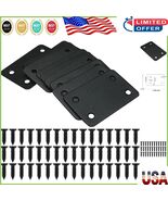 Set of 12 Black Metal Flat Brace Brackets for Furniture and Cabinet Repair - €10,17 EUR