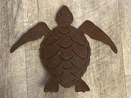 Vintage Iron Sea Turtle Wall Decor - 3D - 13&quot; - Made from Old Steel Drums - £54.59 GBP